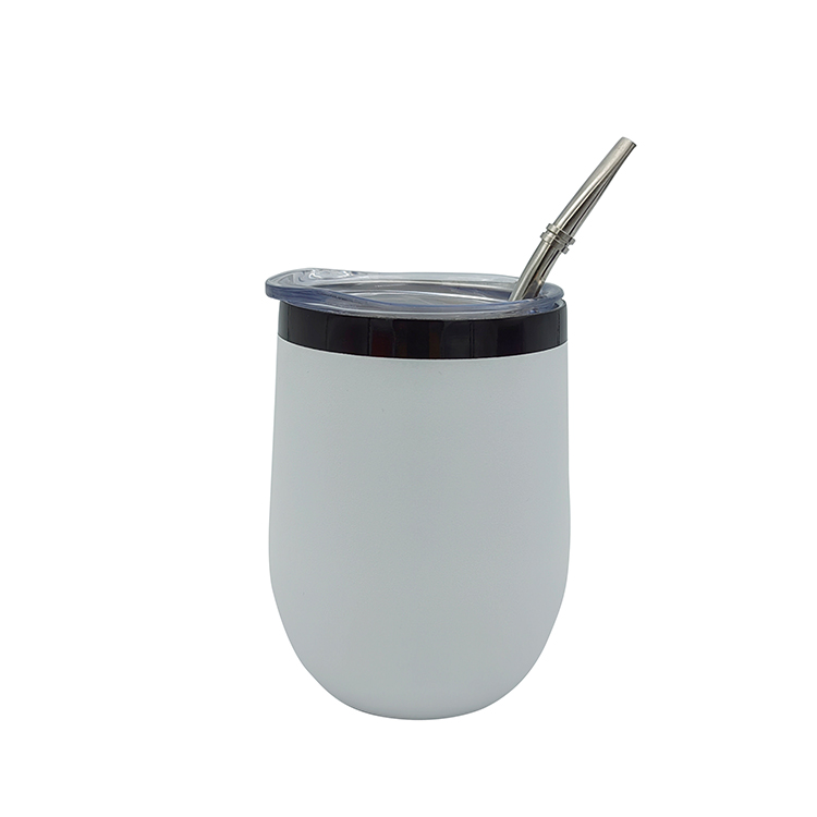 Stainless Steel Egg Shape Tumbler With Straw-Wholesale